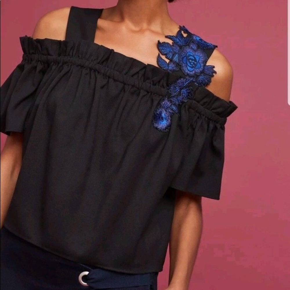 Anthro Navya Off Shoulder Embroider Top Mynah’s